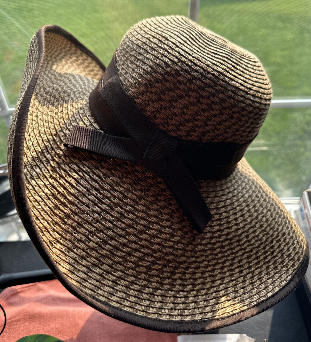 Obagi Medical Wide Brimmed Beige Brown Tweed Sun Hat One Size SPF